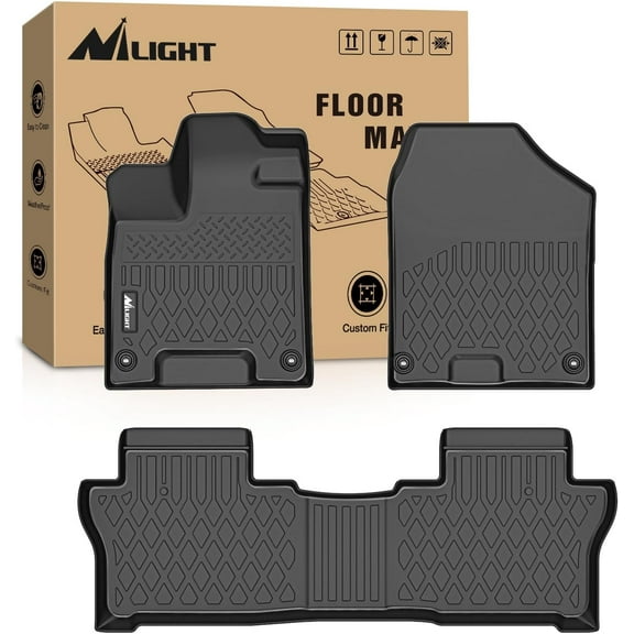 Nilight TPE Floor Mats for Honda Passport 2019 2020 2021 2022 2023 2024 2025 All Weather Custom Fit Heavy Duty Floor Liners