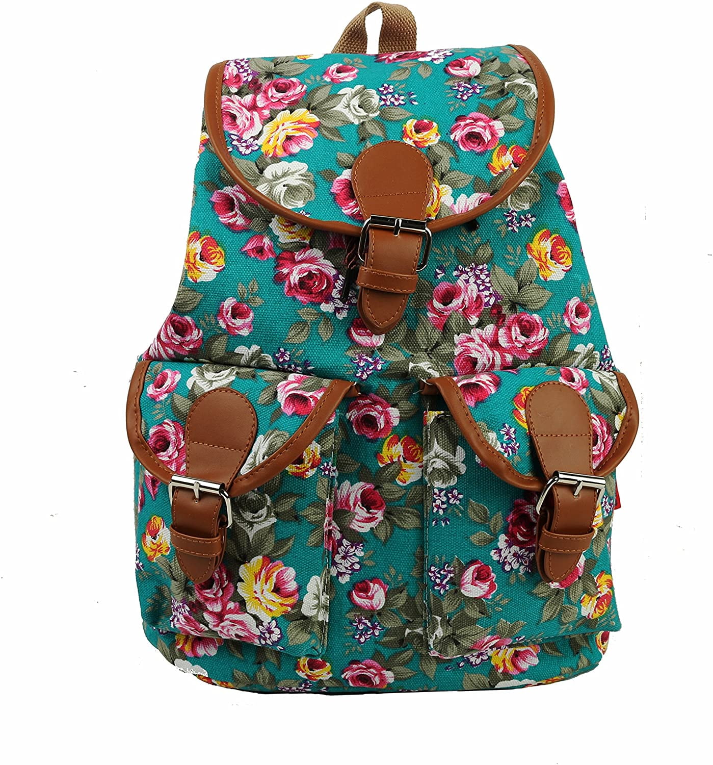 Ladies Floral Backpack Travel Faux Leather Handbag Rucksack Shoulder School  Bag 