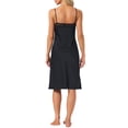 thumbnail image 3 of INSPIRE CHIC Women's Elegent Satin Nightgown Sexy Sheer Lace Cheimise Spaghetti Lace Trim Baceless Silky Sleep Dress M Black, 3 of 6