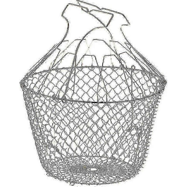 Folding salad basket with reinforcement - stainless steel - easy to store - gentle rotation - 22.5 cm hwy