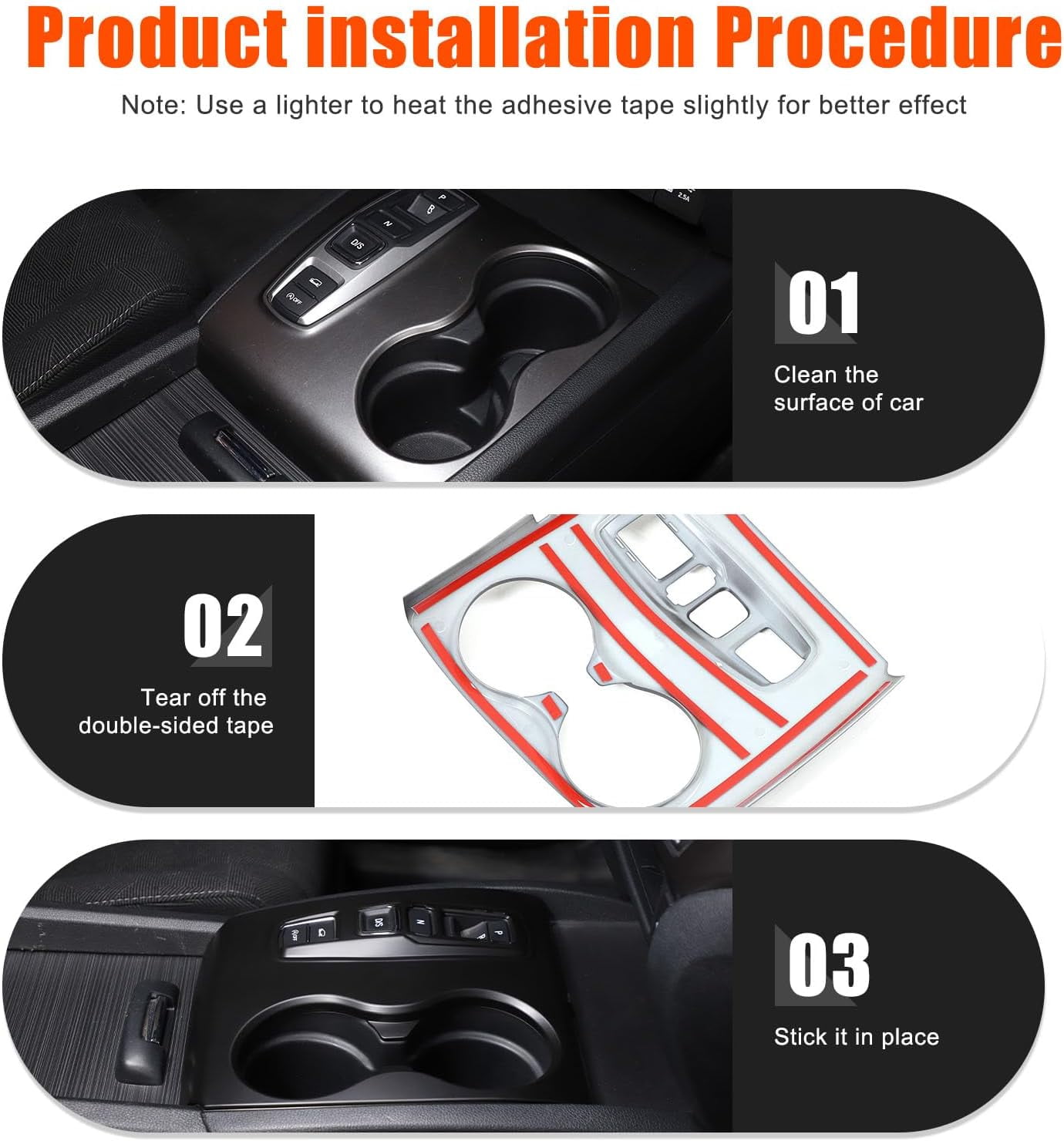 Center Console Gear Shift Panel Cup Holder Cover Trim Compatible with Honda Pilot 2016-2022/ Ridgeline 2020-2023/ Passport 2019-2023 Accessories