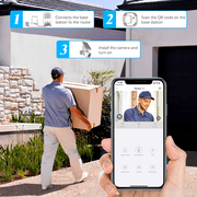 {100% Wire-Free Wireless Solar Cameras} 2-Way Audio PIR Detection Dual Antennas Outdoor Wireless Surveillance Camera System 1600P WiFi Battery Surveillance Video by OOSSXX