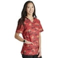 thumbnail image 3 of Tooniforms Scrubs Top For Men & Women V-Neck Print TF728, 3 of 5