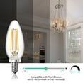thumbnail image 3 of DAYBETTER E12 Led Candelabra Bulbs 60W Equivalent, Dimmable Chandelier Light Bulbs, High Brightness 500 LM Warm White 2700K, B11 Filament Candle Light Bulbs, Clear Glass Style for Home, 5 Pack, 3 of 6