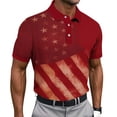 thumbnail image 2 of Men's American Flag Print Short Sleeve Collared Polo Shirt, Patterned Casual Top, Breathable Fabric Shirt for Summer, Patriotic Events, Golf and Everyday Wear Red a XXXXL, 2 of 5