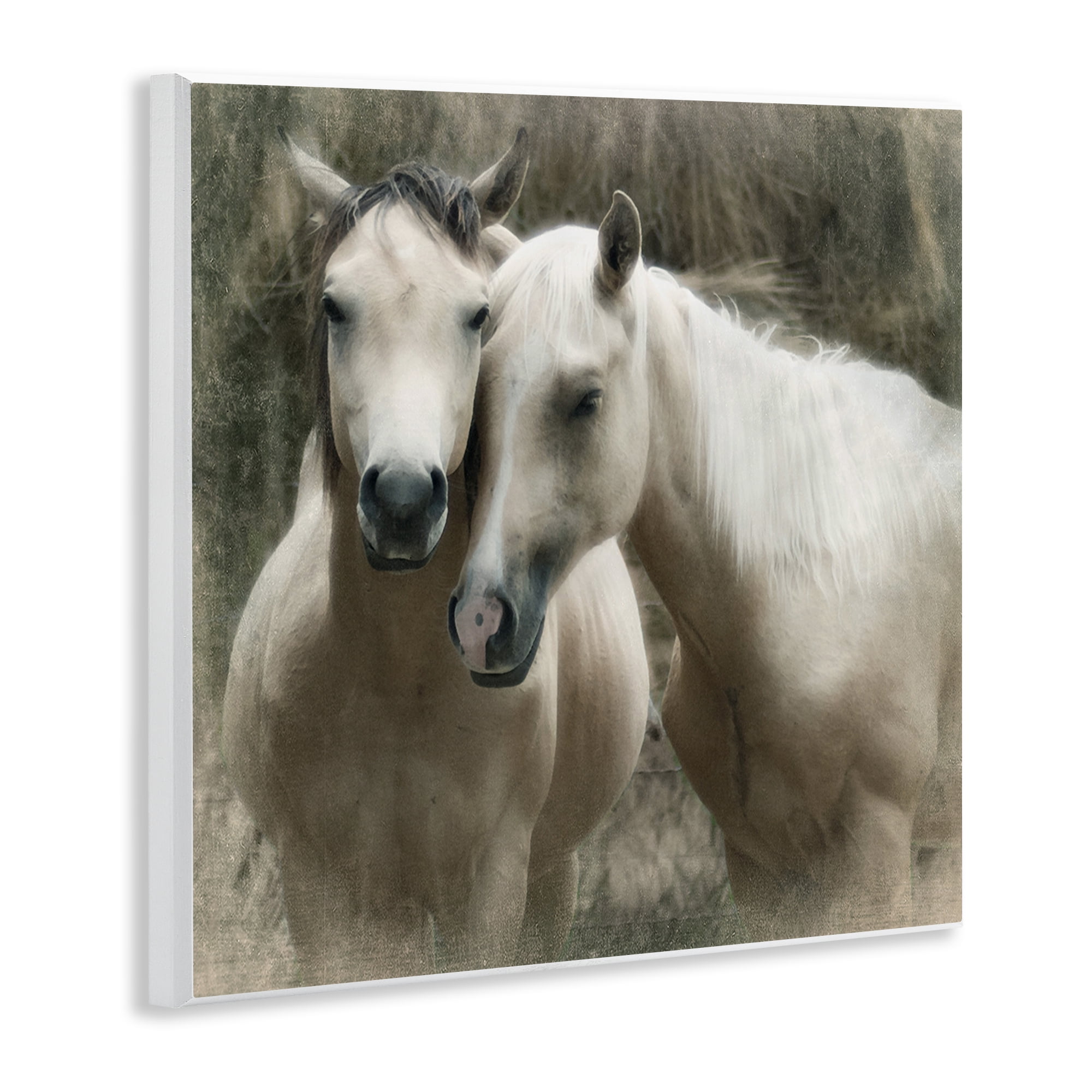 Stupell Industries Snuggling Horses on Farm Animals & Insects Painting Unframed Art Print Wall Art, 12 x 12