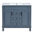 thumbnail image 6 of 36" Bathroom Vanity with Top Sink - Modern Blue Bathroom Storage Cabinet, 2 Soft-Close Doors & 2 Drawers, Single Sink Vanity for Bathroom, 6 of 9