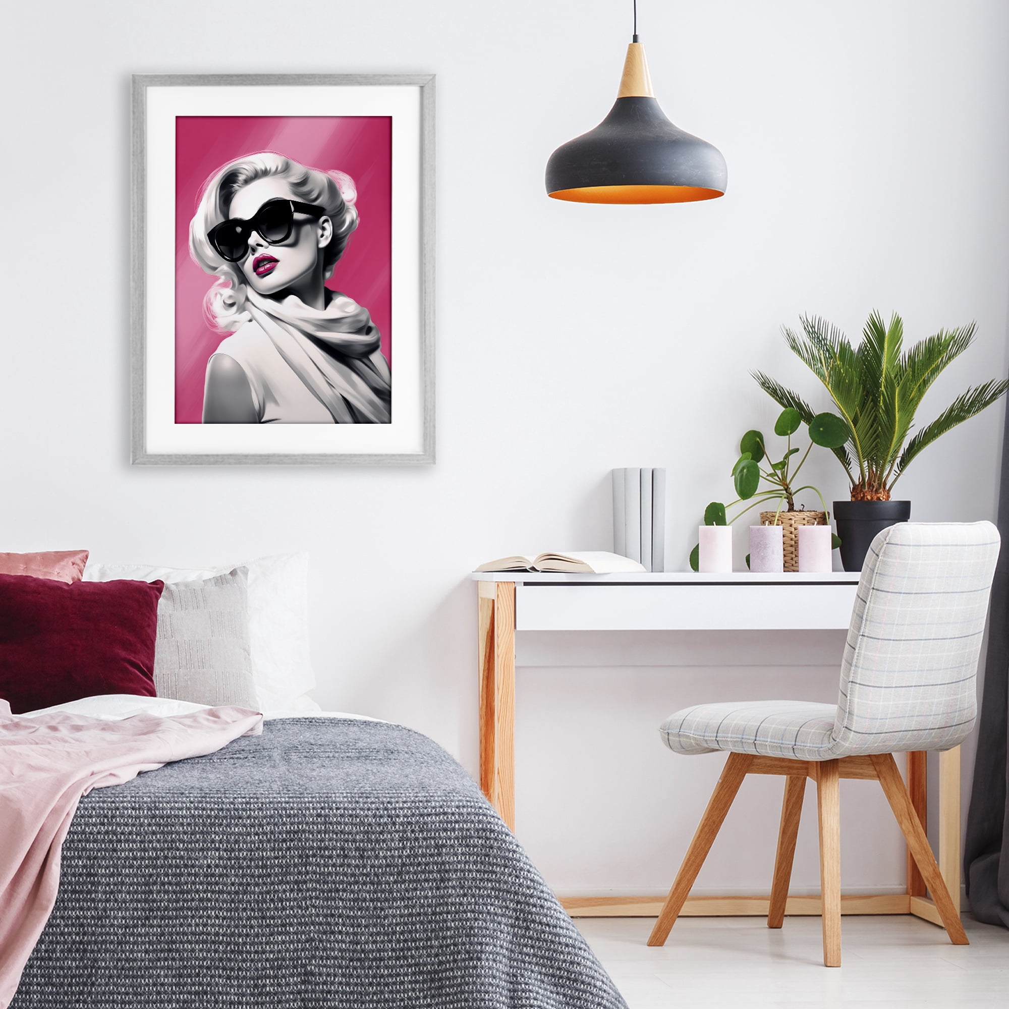Stupell Industries Vintage Retro Chic Portrait Gray Framed Print Under Glass, design by Andrea Haase