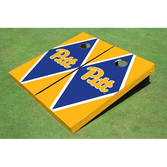 University of Pittsburgh Royal And Yellow Matching Diamond Cornhole Boards