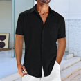 thumbnail image 2 of Gdvsclr Men'S Shirts Short Sleeve Button Down Shirt Fashion Casual Summer Beach Shirts Black XL, 2 of 3