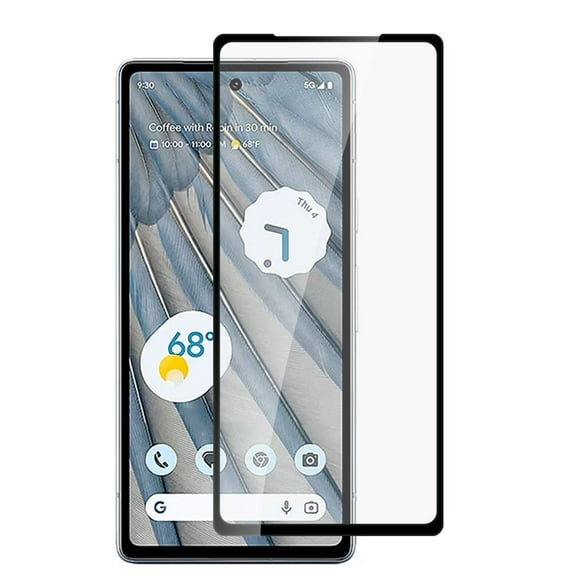 Bemz (2-Pack) Full Coverage Tempered Glass Screen Protector Shield (Finger Print Sensor Compatible) for Google Pixel 7a - Black Edge Clear