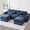 Black, variant on LUXAPA 120" Modular Sectional Sofa with Movable Ottomans, U-Shaped Couch for Living Room, No Assembly Required, Green