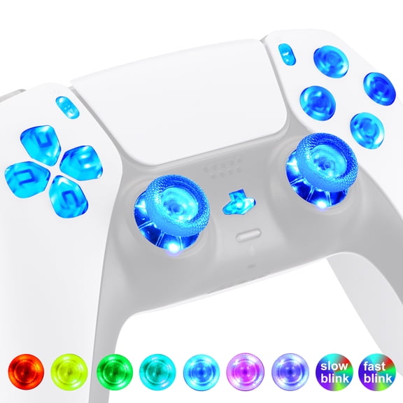 eXtremeRate DTF V3 LED Button Kit Compatible with PS5 Controller BDM-010/020, RGB D-Pad, Thumbsticks & Face Buttons, 7 Colors, 9 Modes