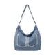 thumbnail image 1 of Bolso de hombro de mezclilla para mujer con cremallera para niñas, bolso de mezclilla para trabajo al aire libre en primavera Azul claro, 1 of 8