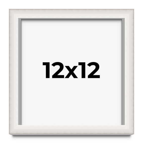 12x12 Shadow Box Silver Brushed Striped Display Frame | 1.625 Inches Deep | 1 Inch Moulding Width |
