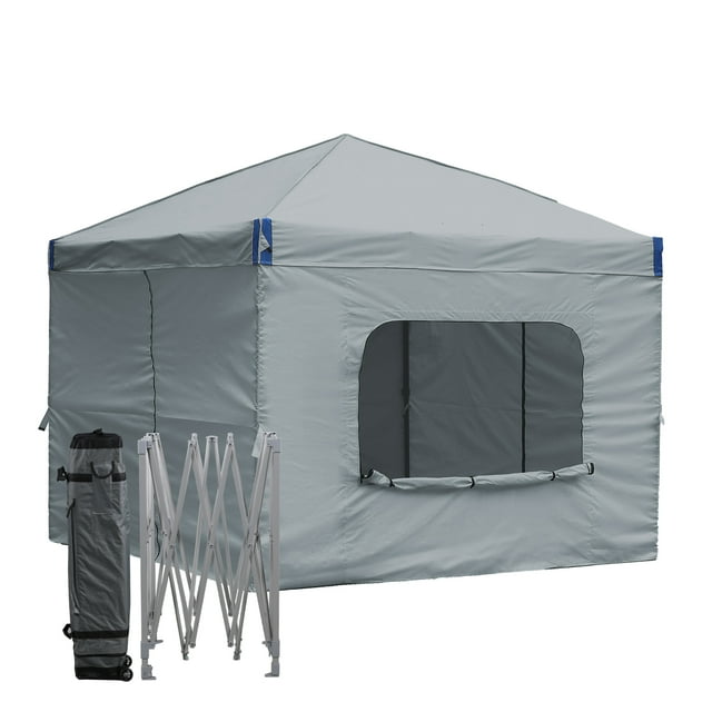 Aoodor Pop Up Canopy Tent with Removable Mesh Window Sidewalls, Portable Instant Shade Canopy with Roller Bag