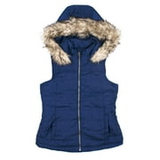 PS FROM AEROPOSTALE Fur Trim Hooded Vest (Little Girls & Big Girls)