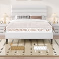thumbnail image 6 of 4 EVER WINNER Twin Size Platform Bed Frame with Velvet Upholstered Headboard and Wooden Slats Support, Fully Upholstered Mattress Foundation, Noise-Free, No Box Spring Needed, Easy Assembly, White, 6 of 9