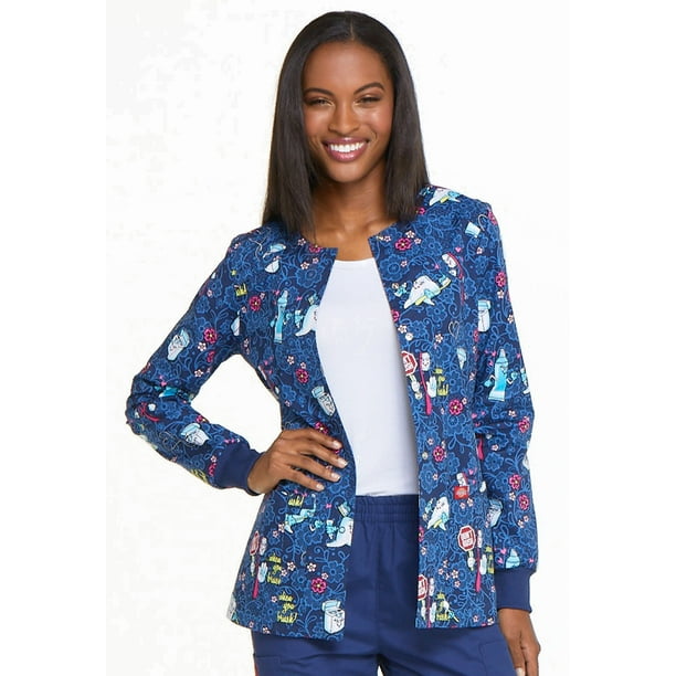 Dickies EDS Warm Up Scrubs Jacket for Women Snap Front DK306, S, Don't