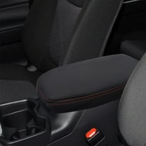 JJMY For Toyota RAV4 2019-2024 Car Black Leather Lid Armrest Center Console Cover Pad