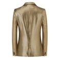 thumbnail image 6 of Mens Plaid Blazer Sports Coat Casual Slim Fit Checkered Blazer Jacket with Pocket for Men Wedding Gold, 6 of 9
