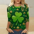 thumbnail image 4 of Ounisa Womens 3/4 Sleeve St. Patrick's Day T-Shirts Crew Neck Spring Graphic Tee Tops, 4 of 8
