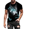 thumbnail image 1 of ICHUANYI Clearance Men Short-Sleeved Printed Color Buttons Fashion Cardigan Casual T-Shirt Tops(Black, M) Ichuanyi Ichuanyi, 1 of 4