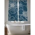 thumbnail image 5 of Teal Flowers Sheer Curtains 72 Inch Length 2 Panels Set Window Treatments, Spring Floral Botanical Modern Art Rod Pocket Semi Curtains for Living Room/Bedroom/Kitchen Décor, 104"W x 72"L, 5 of 7