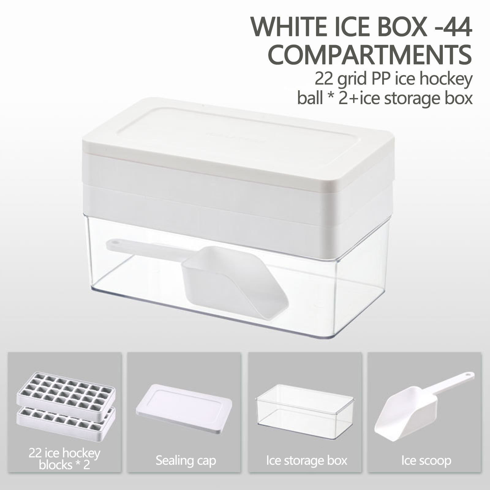 Wovilon Ice Cubes Tray with Lid And Spoon 2023 New Ice Cubes Maker, Ice Cubes Molds Ice Box Household Refrigerator Easy-Release Ice Lattice with Cover Ice Lattice
