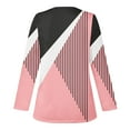 thumbnail image 4 of Dyegold Fall Tops For Women 2023 Trendy Long Sleeve Shirts Dressy Casual V-Neck Leopard Color Block Tunics Top Loose Blouses, 4 of 5