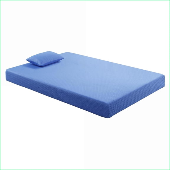 Mattresses Full Size 7 Inch Breathable Royal Blue Gel-Infused Memory Foam Mattress with Pillow Set | Foam | Full