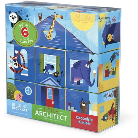 Crocodile Creek Little Architect Boy Builder Jumbo Block Mix-and-Match Stacking Set, 3.5"