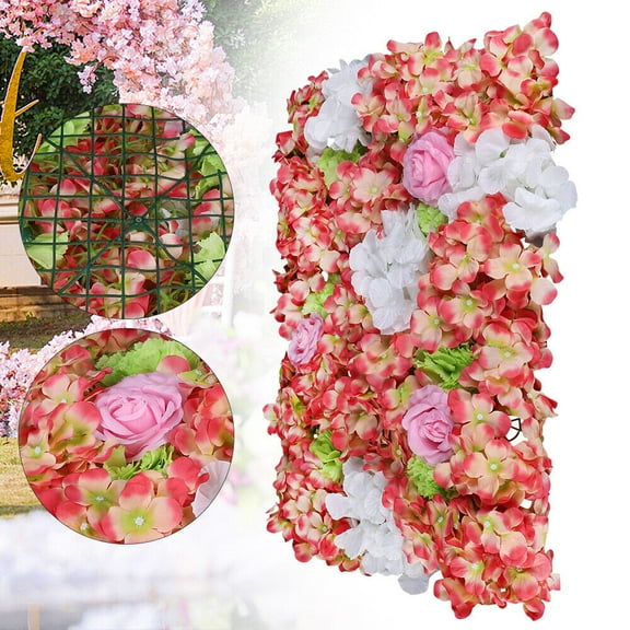 6 Pcs Artificial Rose Flower Wall Panels Backdrop Bouquet Wedding Party Home Decor Wall Decor 3D Hydrangea  Floral Wall