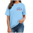 thumbnail image 7 of Duqingm Stars And Stripes Shirt Women's America 250 Printed Casual T-Shirt United States 250Th Anniversary Patriotic Tee Sky Blue,S, 7 of 7