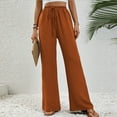 thumbnail image 7 of Stamzod Women's Casual Wide Leg Pants Elastic Waist Long Straight Pants, 7 of 7