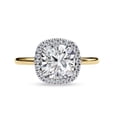 thumbnail image 3 of IGI Certified Lab Grown Diamond Halo Solitaire Engagement Rings for Women, Center 7mm Cushion Cut Anniversary Wedding Rings In 18K Solid Yellow Gold F-G, VS-SI Quality (1.90 Cttw) Ring Size-4.5, 3 of 7