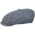 thumbnail image 3 of Silk and Cotton Glencheck Plaid Newsboy Cap - XL - Blue, 3 of 4