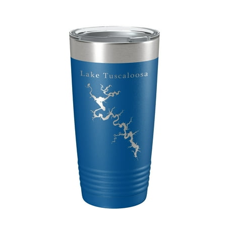 

Lake Tuscaloosa Map Tumbler Travel Mug Insulated Laser Engraved Coffee Cup Alabama 20 oz Royal Blue