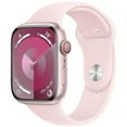 thumbnail image 1 of Restored Apple Watch Series 9 [GPS + Cellular 41mm] Smartwatch with Pink Aluminum Case and Light Pink Sport Band - S/M. Fitness Tracker, ECG Apps, Always-On Retina Display, Water Resistant (Refurbished), 1 of 1