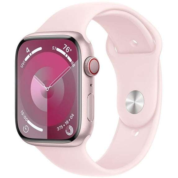 Restored Apple Watch Series 9 [GPS + Cellular 41mm] Smartwatch with Pink Aluminum Case and Light Pink Sport Band - S/M. Fitness Tracker, ECG Apps, Always-On Retina Display, Water Resistant (Refurbished)