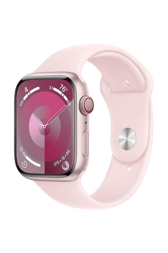 Restored Apple Watch Series 9 [GPS + Cellular 41mm] Smartwatch with Pink Aluminum Case and Light Pink Sport Band - S/M. Fitness Tracker, ECG Apps, Always-On Retina Display, Water Resistant (Refurbished)