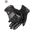 thumbnail image 4 of Luxtrada Leather Gloves for Mens Full-Hand Touchscreen Cold Weather Gloves Motorcycle Gloves Black, 4 of 8