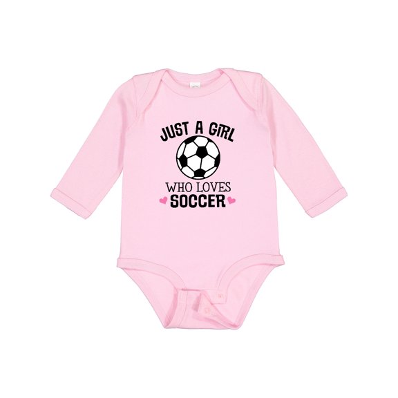 Inktastic Just A Girl Who Loves Soccer Girls Long Sleeve Baby Bodysuit