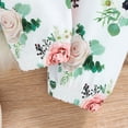 thumbnail image 4 of Ketyyh-chn99 Baby Girl Clothes Ruffle Long Sleeve Romper Floral Trousers Headband 3PCS Set Winter Clothes Outfits Green,90, 4 of 5