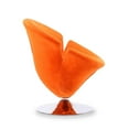 thumbnail image 3 of Manhattan Comfort Tulip Velvet Swivel Accent Chair in Orange (Set of 2), 3 of 7