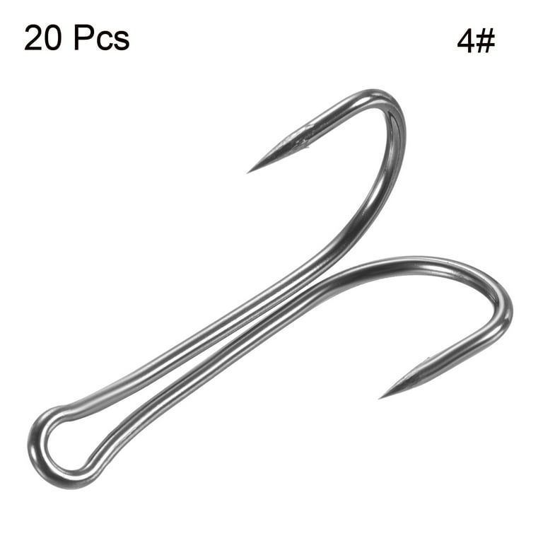 4# 0.94" Carbon Steel Double Fish Hooks Barbed Frog Hook, Black 20 Pack -  Walmart.com