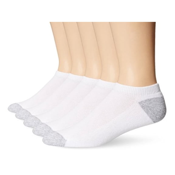 Hanes Ultimate Men's 5-Pack FreshIQ X-Temp No-Show Socks,, White, Size 10.0
