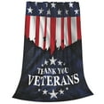 thumbnail image 2 of Thank You Veteran Blanket Soft and Warm Cozy Flannel Lightweight Throw Blanket for Couch Sofa Bed 60x50, 2 of 4