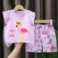 thumbnail image 2 of Infant Girls 0-1T 2PC Summer Outfit Set Casual Sleeveless Top + Casual Shorts Gibobby,6-12 Months,Purple, 2 of 4