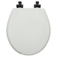 thumbnail image 2 of Mayfair Benton®Round Enameled Wood Toilet Seat in White Never Loosens and Soft Close Matte Black Hinge, 2 of 6